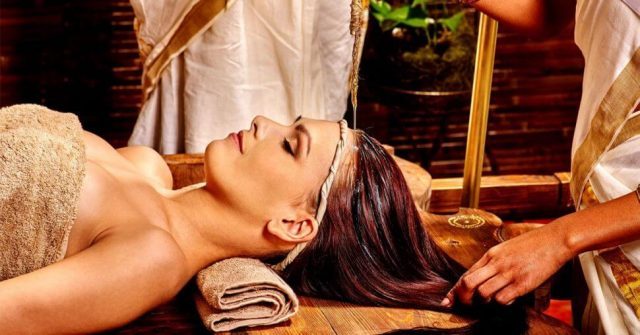 girl doing ayurveda massage