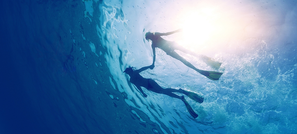 Couple enjoying a snorkeling experience