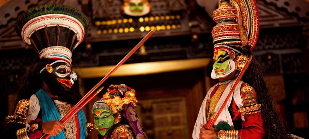 An intense scene in a cultural play at Cochin Cultural Centre