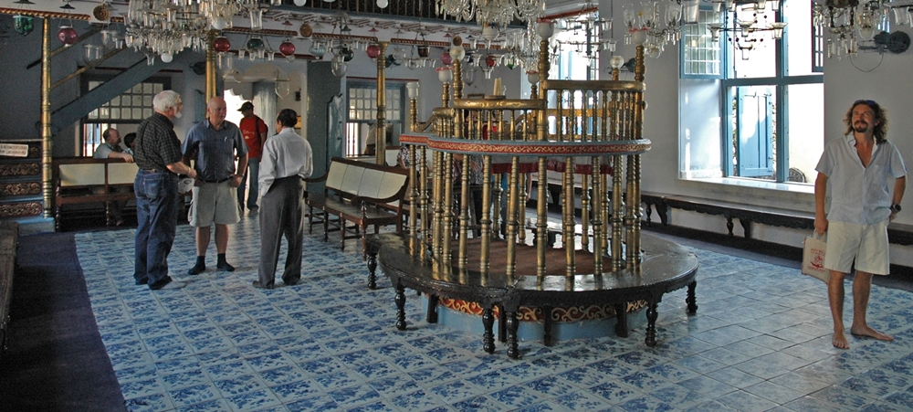 The inside view of the Jewish Synagigue in Fort Cochin