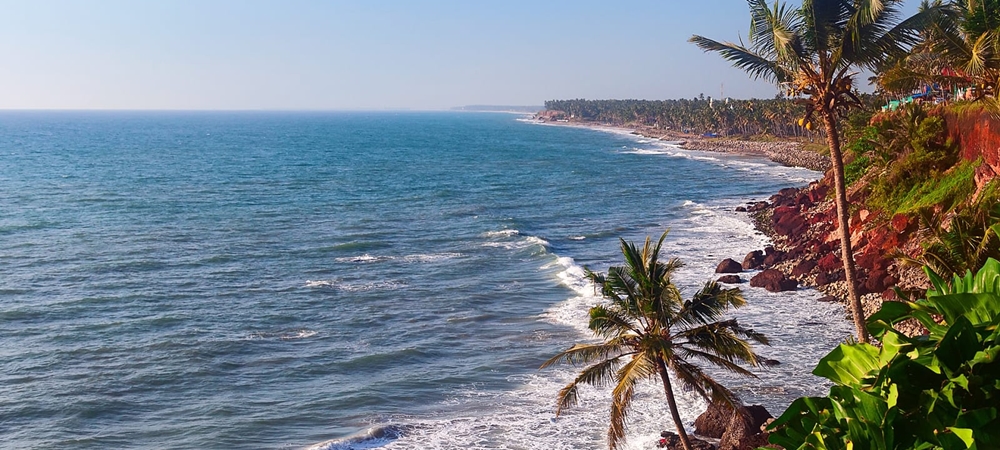 The majestic Varkala hemmed by a cliff