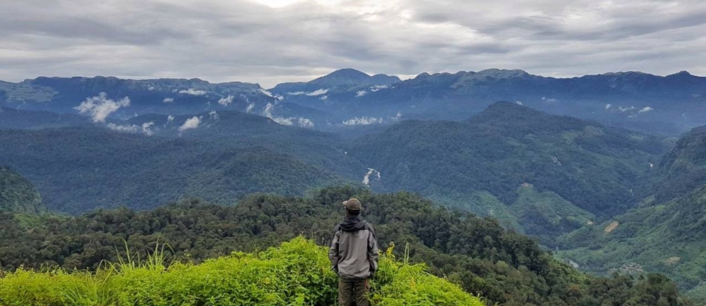 Man standing at a marvelous viewpoint