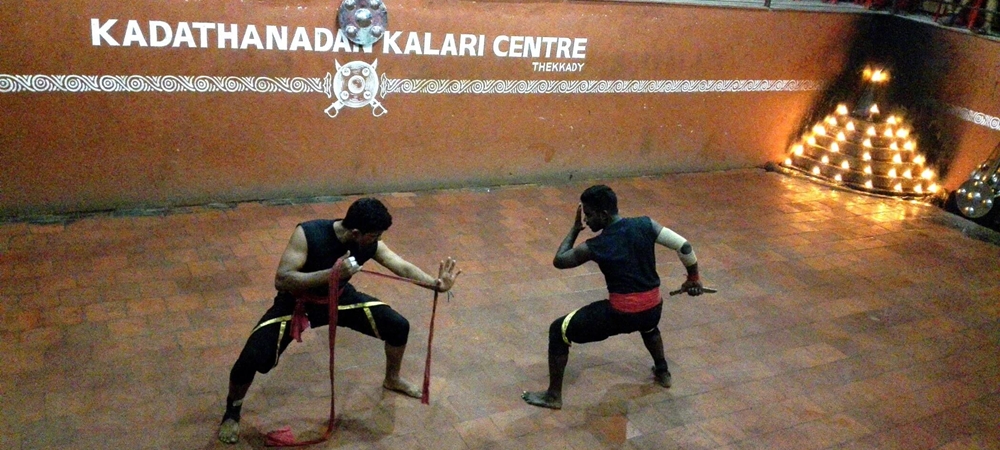 The middle of a Kerala martial arts performance
