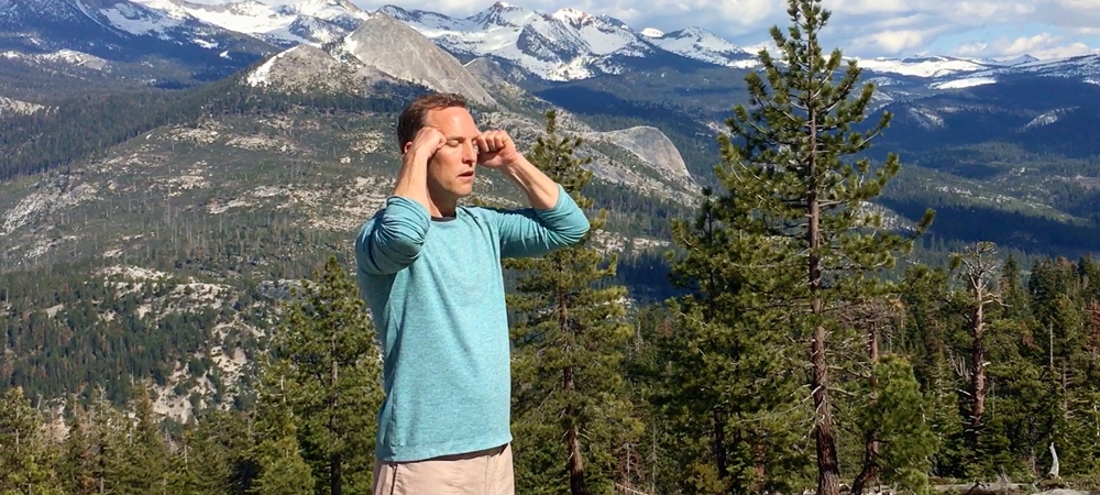 Man getting headache in a high-altitude region