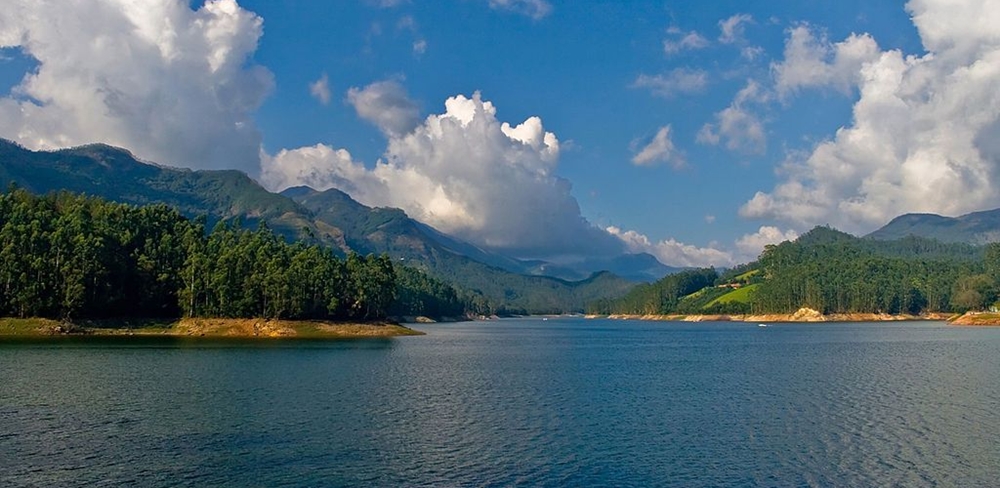 The scenic lake near the dam