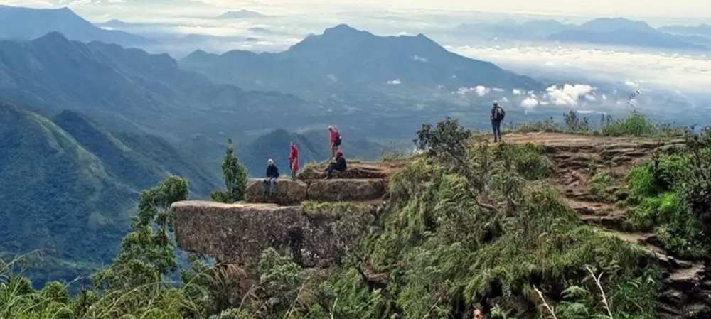 Tourists enjoying the view from the vantage point of Dolphin's Nose