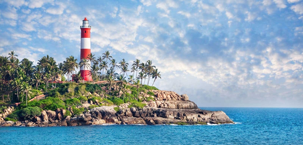 The lighthouse at the Kovalam Beach