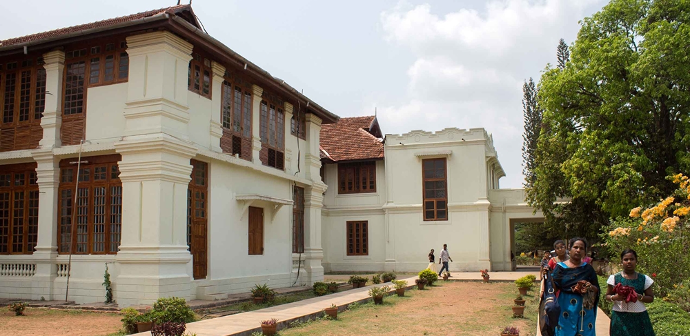 The exterior view of Hill Palace Museum