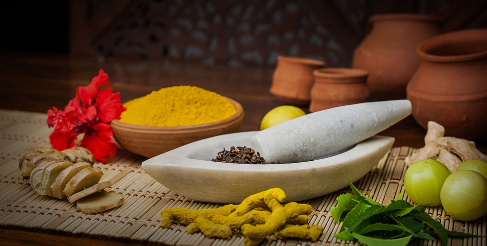 Natural materials used in ayurvedic treatments