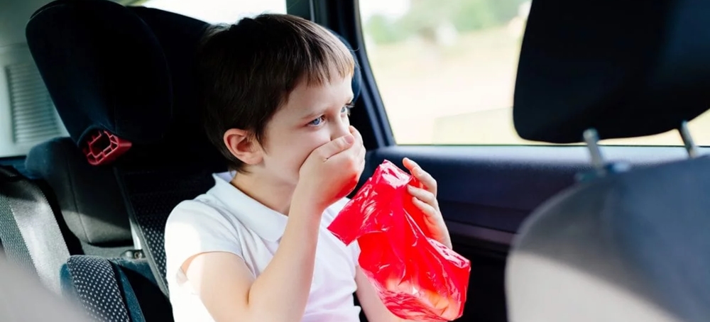 Child feeling nausea in the car