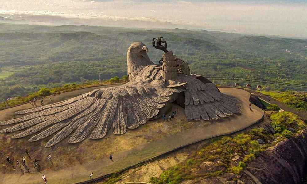 Bird sculpture at Jatayu Earth Center