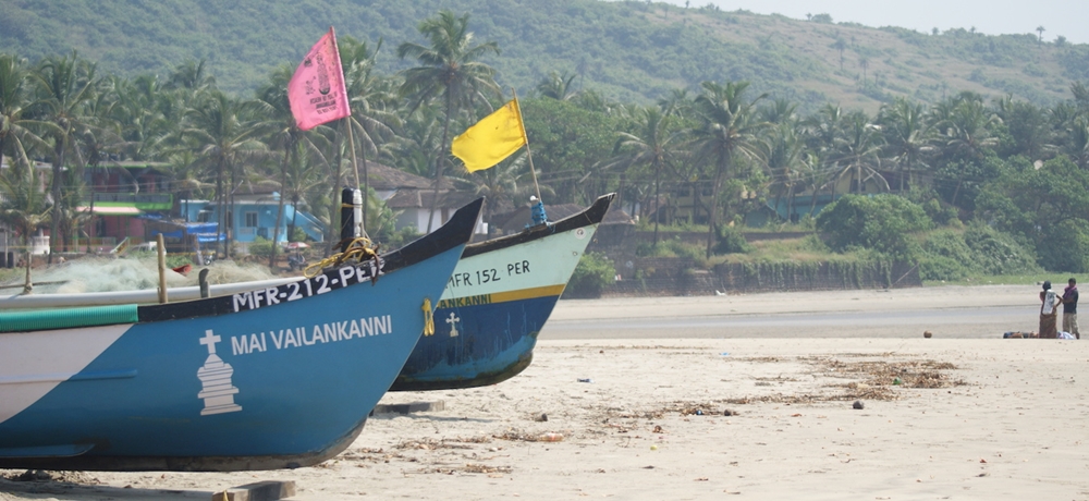 Boats at the coast of Kerala