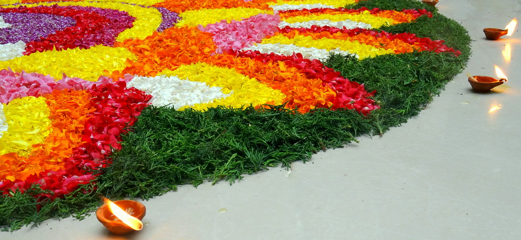 Flower Carpet during Onam