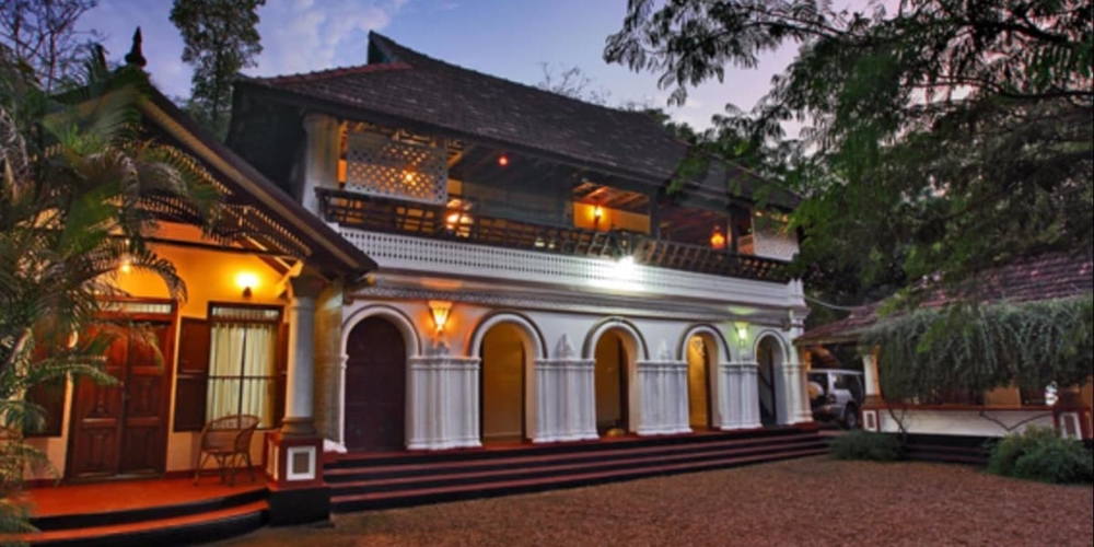 Night view of Tharavadu heritage home