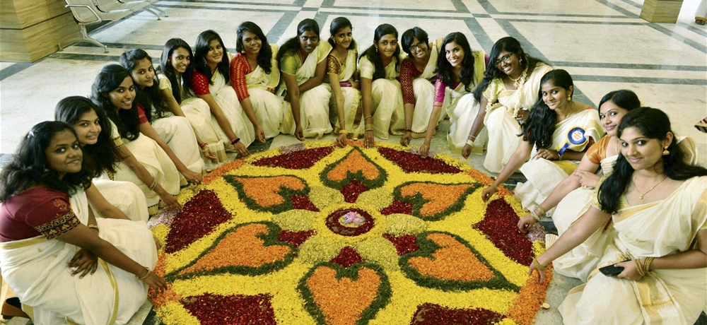 Kerala women celebrating Onam