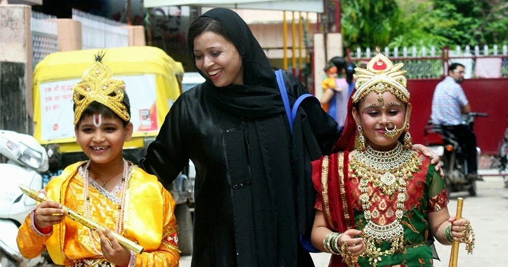 Muslim woman dressing her son up as Krishna