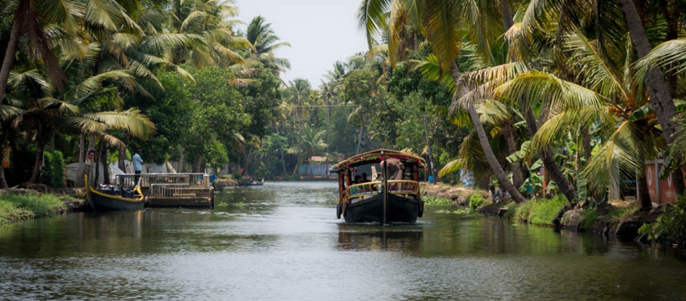 Scenic backwaters of Kerala