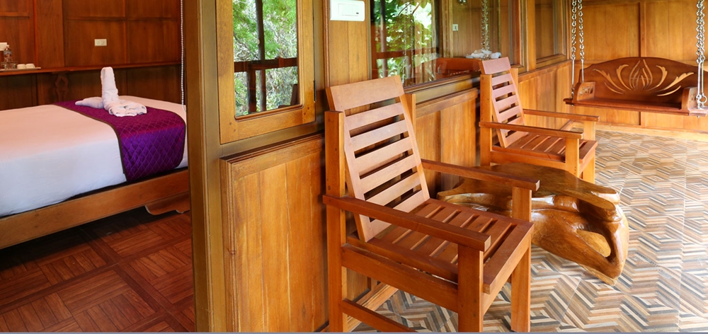 Treehouse balcony with chairs