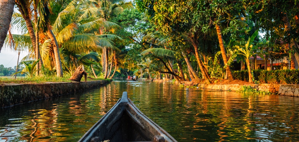 Kerala Village from a canoe