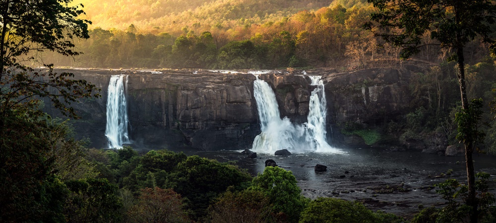 Athirapally falls in October