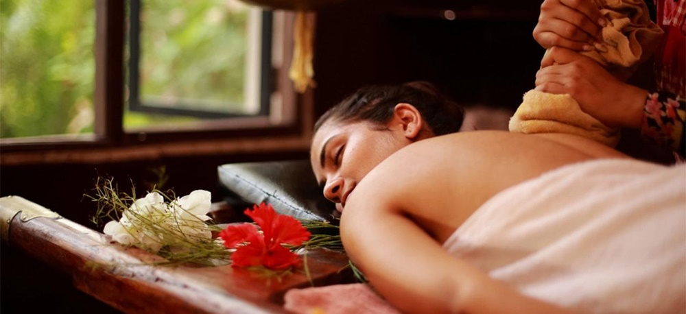 Women enjoying ayurveda massage