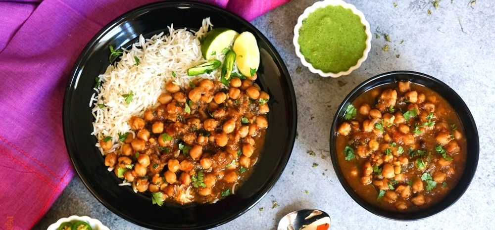 Chana masala with rice